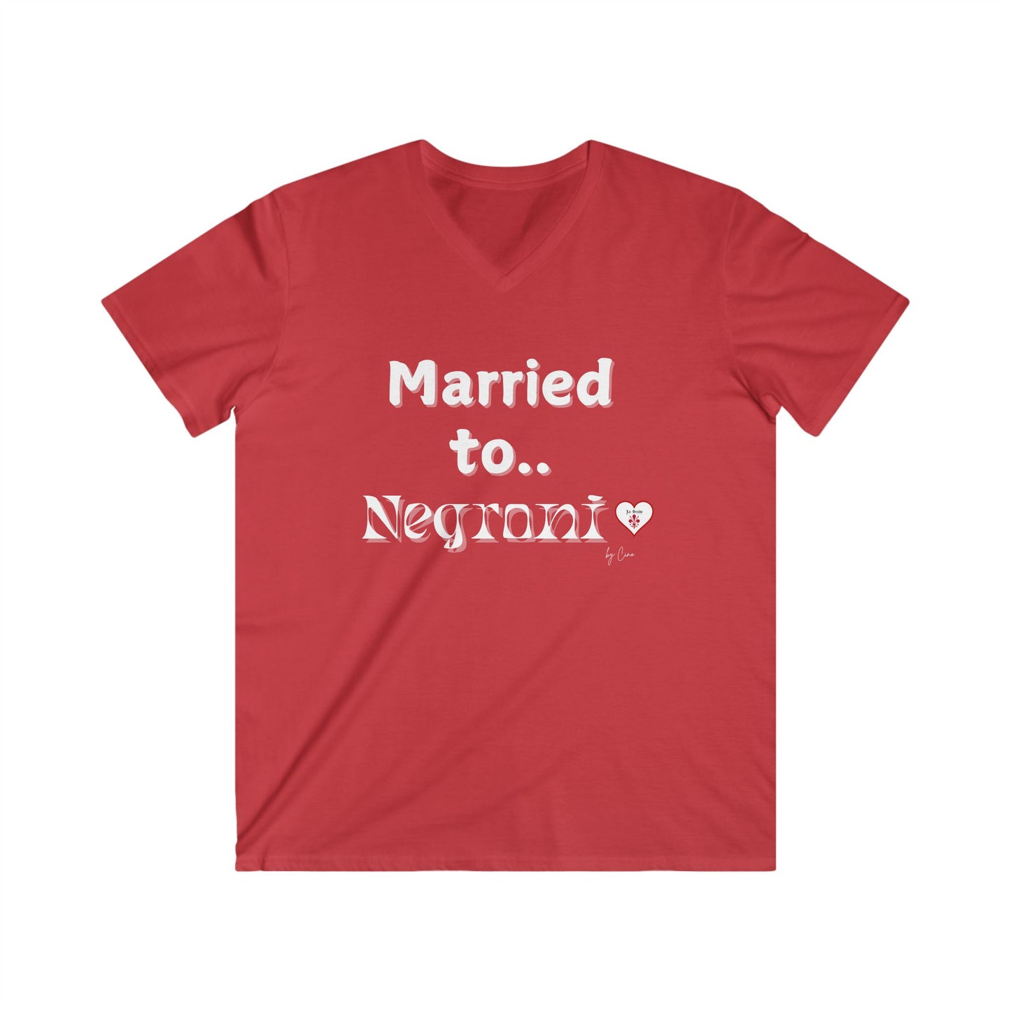 Married to Negroni Men's Fitted V-Neck Lo Scudo T-Shirt by Cino EU SHIPPING