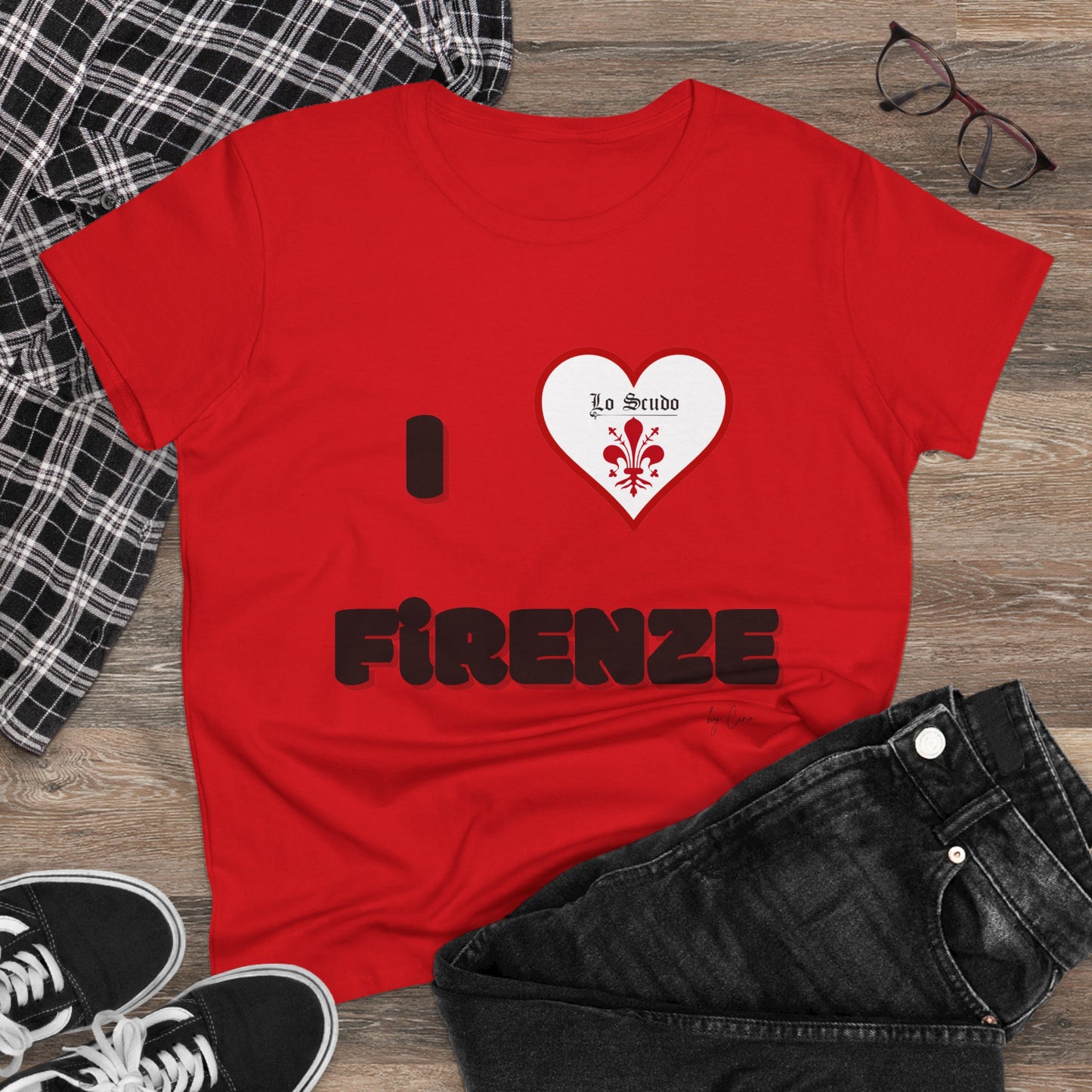 I LOVE FIRENZE Lo Scudo Woman's T-shirt by Cino USA SHIPPING