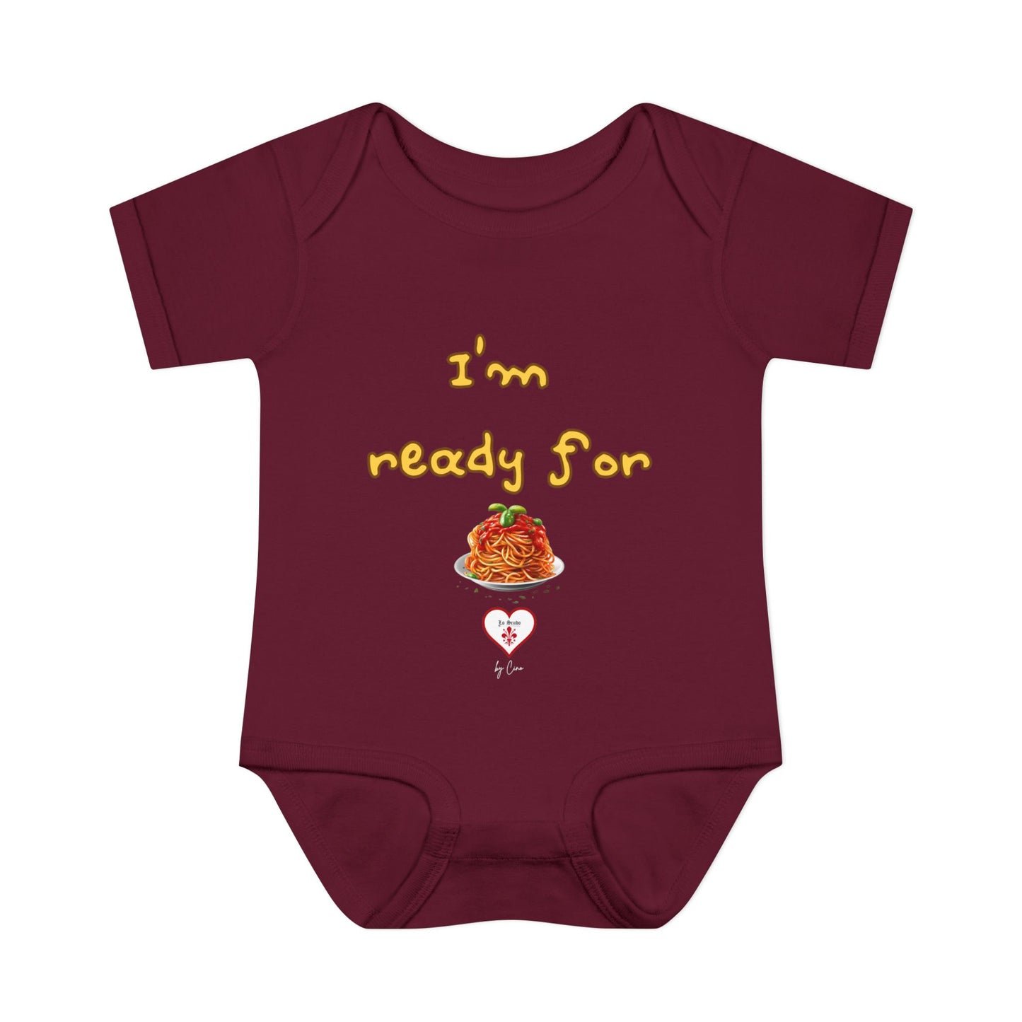 Cute ''I’m Ready For Pasta" Baby Lo Scudo Bodysuit by Cino | 3-24 Months USA SHIPPING