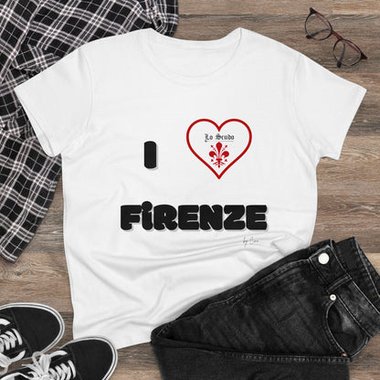 I LOVE FIRENZE Lo Scudo Woman's T-shirt by Cino  USA SHIPPING