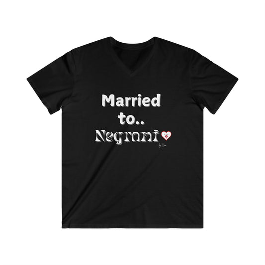 Married to Negroni Men's Fitted V-Neck Lo Scudo T-Shirt by Cino EU SHIPPING