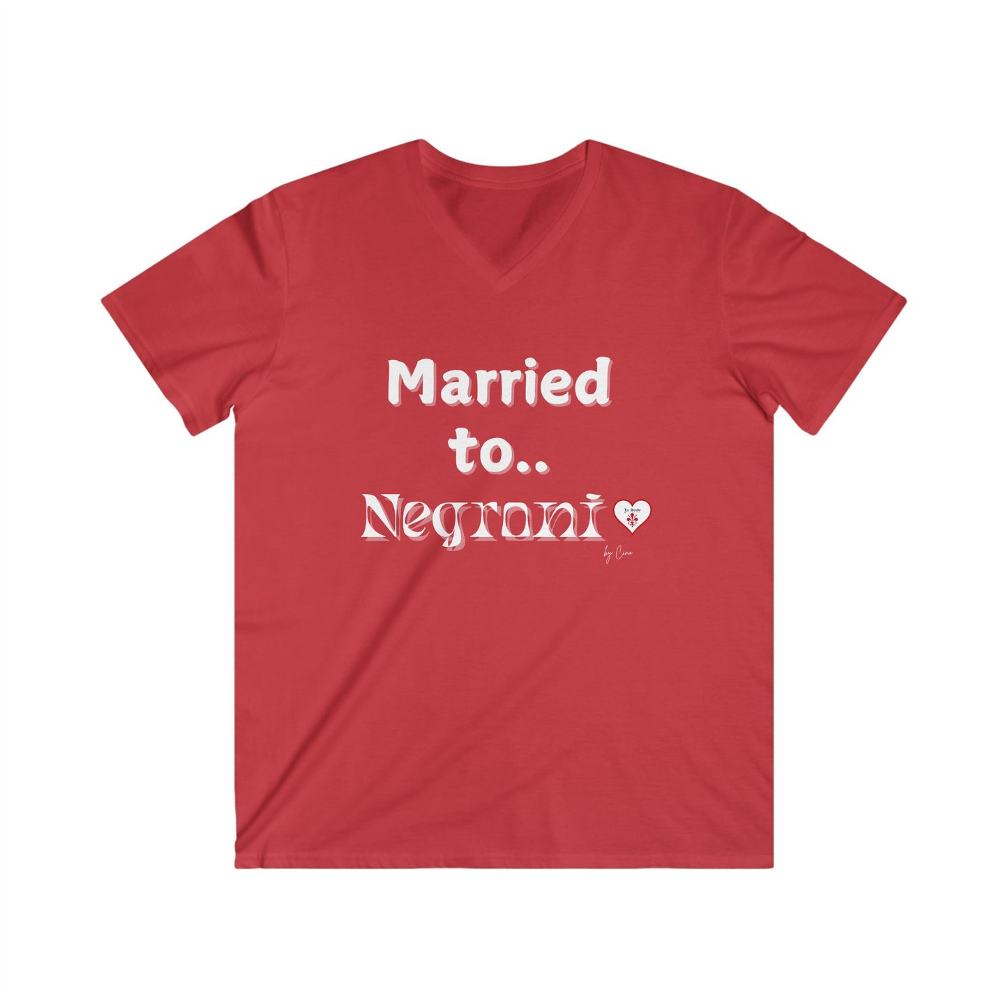 Married to Negroni Men's Fitted V-Neck Lo Scudo T-Shirt by Cino EU SHIPPING