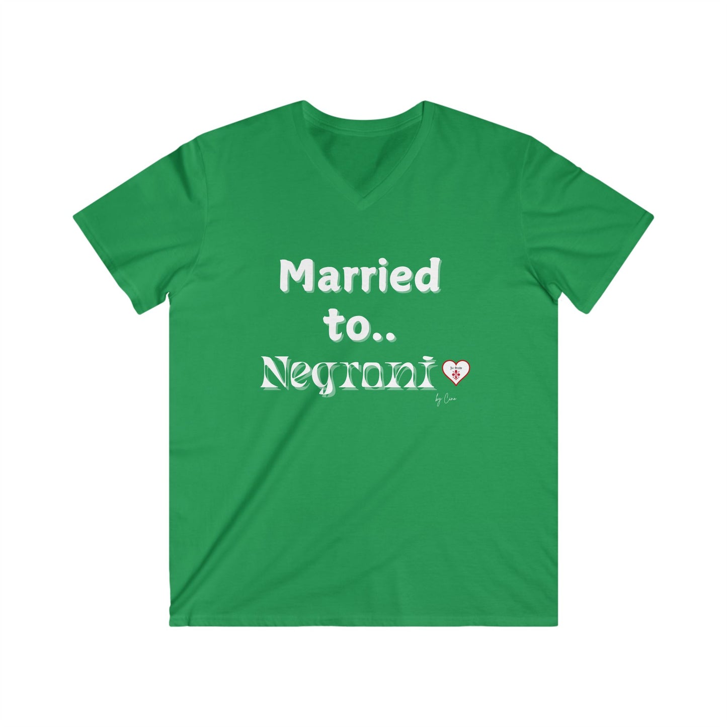 Married to Negroni Men's Fitted V-Neck Lo Scudo T-Shirt by Cino EU SHIPPING