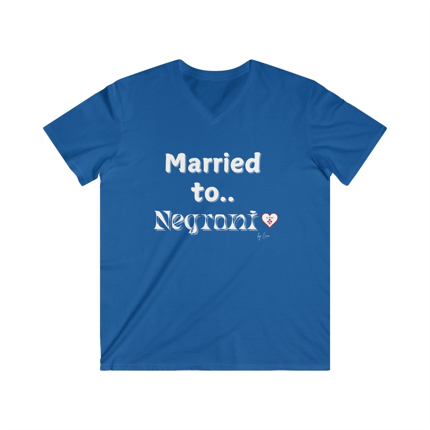 Married to Negroni Men's Fitted V-Neck Lo Scudo T-Shirt by Cino EU SHIPPING