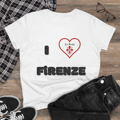 I LOVE FIRENZE Lo Scudo Woman's T-shirt by Cino  USA SHIPPING