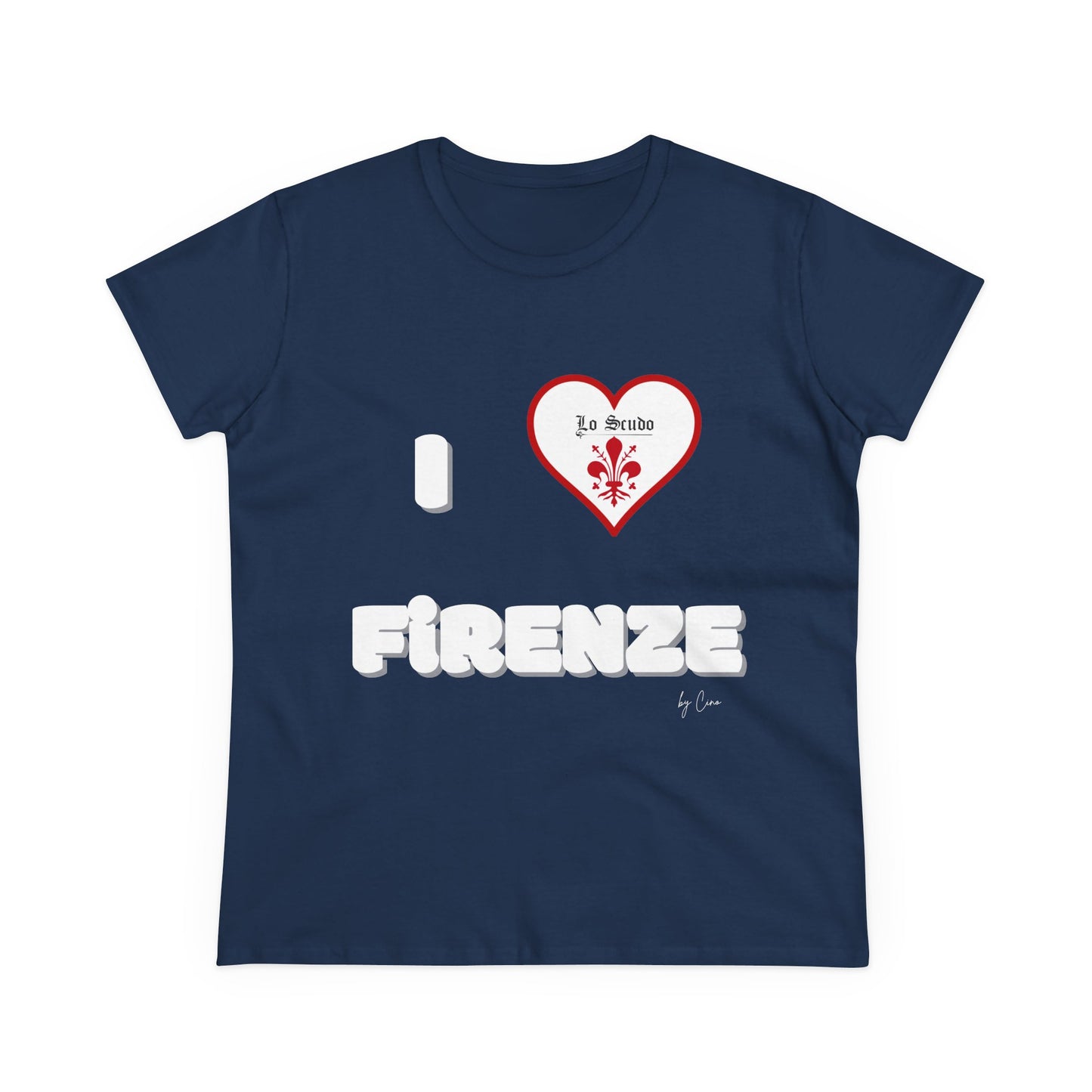 I LOVE FIRENZE Lo Scudo Woman's T-shirt by Cino  USA SHIPPING
