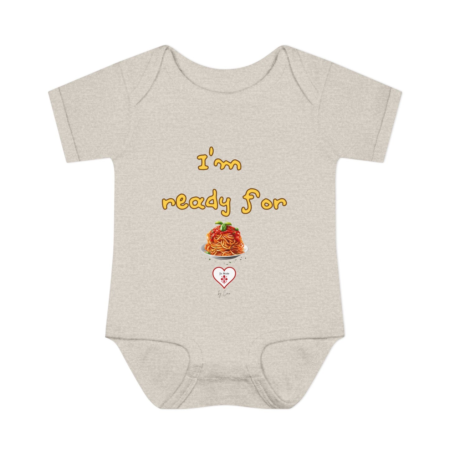 Cute  ''I’m Ready For Pasta" Baby Lo Scudo Bodysuit by Cino | 3-24 Months USA SHIPPING