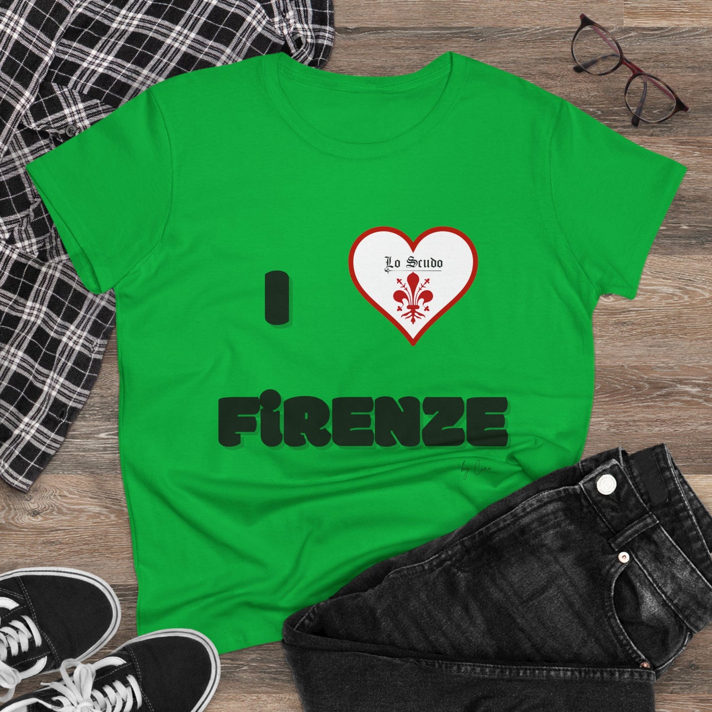 I LOVE FIRENZE Lo Scudo Woman's T-shirt by Cino  USA SHIPPING