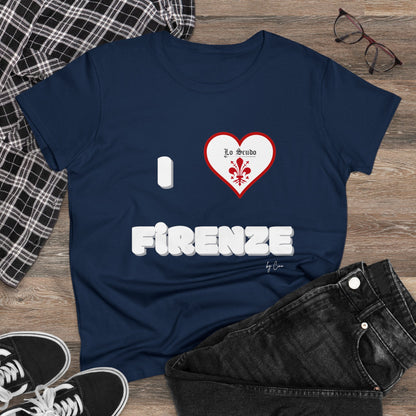 I LOVE FIRENZE Lo Scudo Woman's T-shirt by Cino  USA SHIPPING