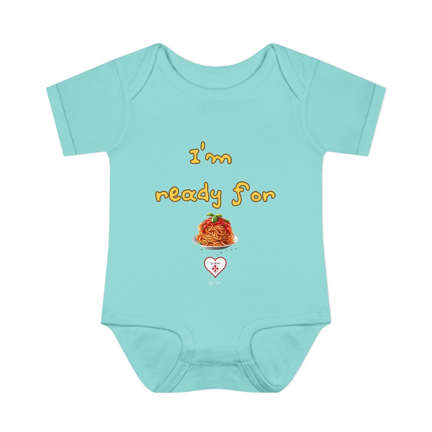 Cute  ''I’m Ready For Pasta" Baby Lo Scudo Bodysuit by Cino | 3-24 Months USA SHIPPING