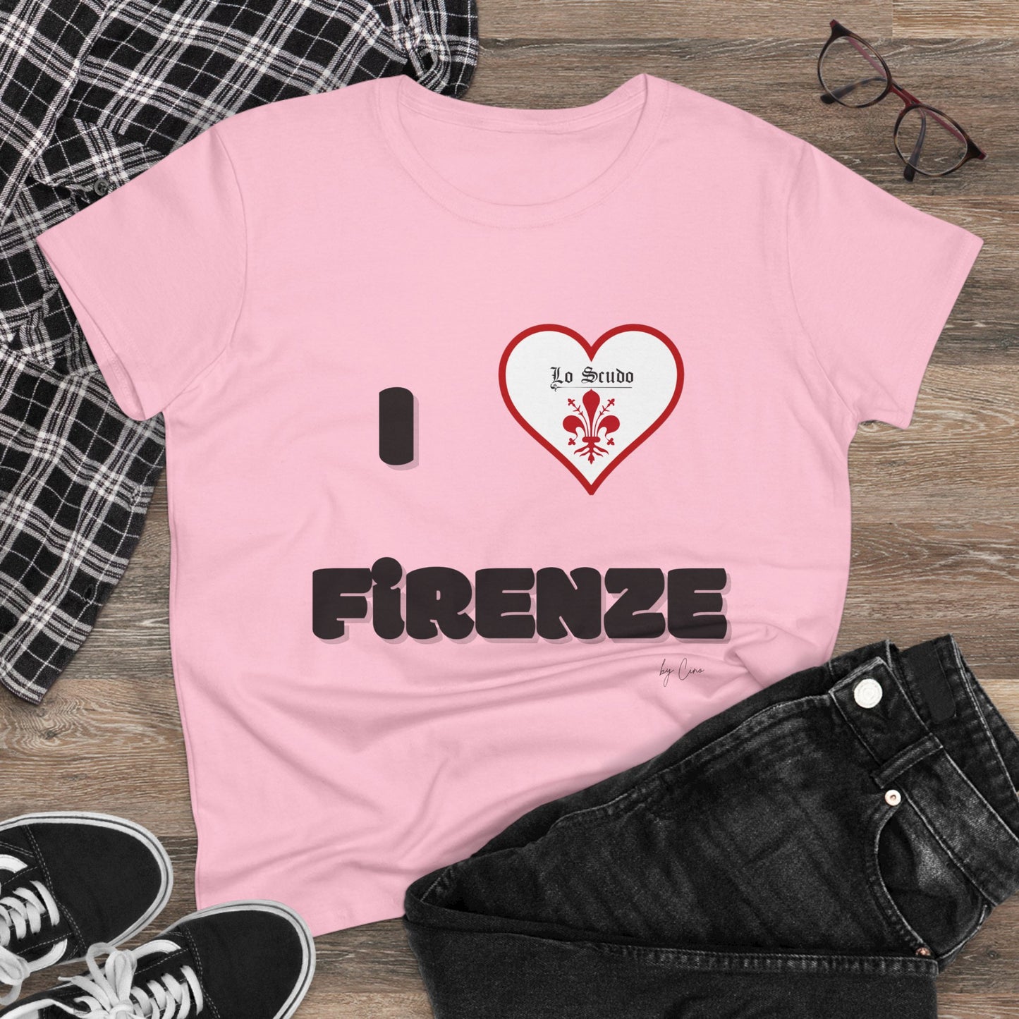 I LOVE FIRENZE Lo Scudo Woman's T-shirt by Cino  USA SHIPPING