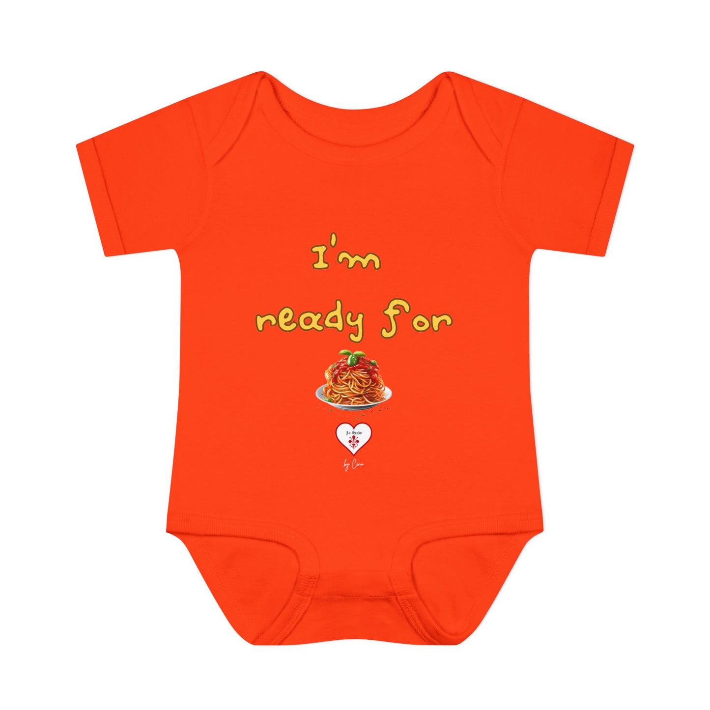 Cute  ''I’m Ready For Pasta" Baby Lo Scudo Bodysuit by Cino | 3-24 Months USA SHIPPING