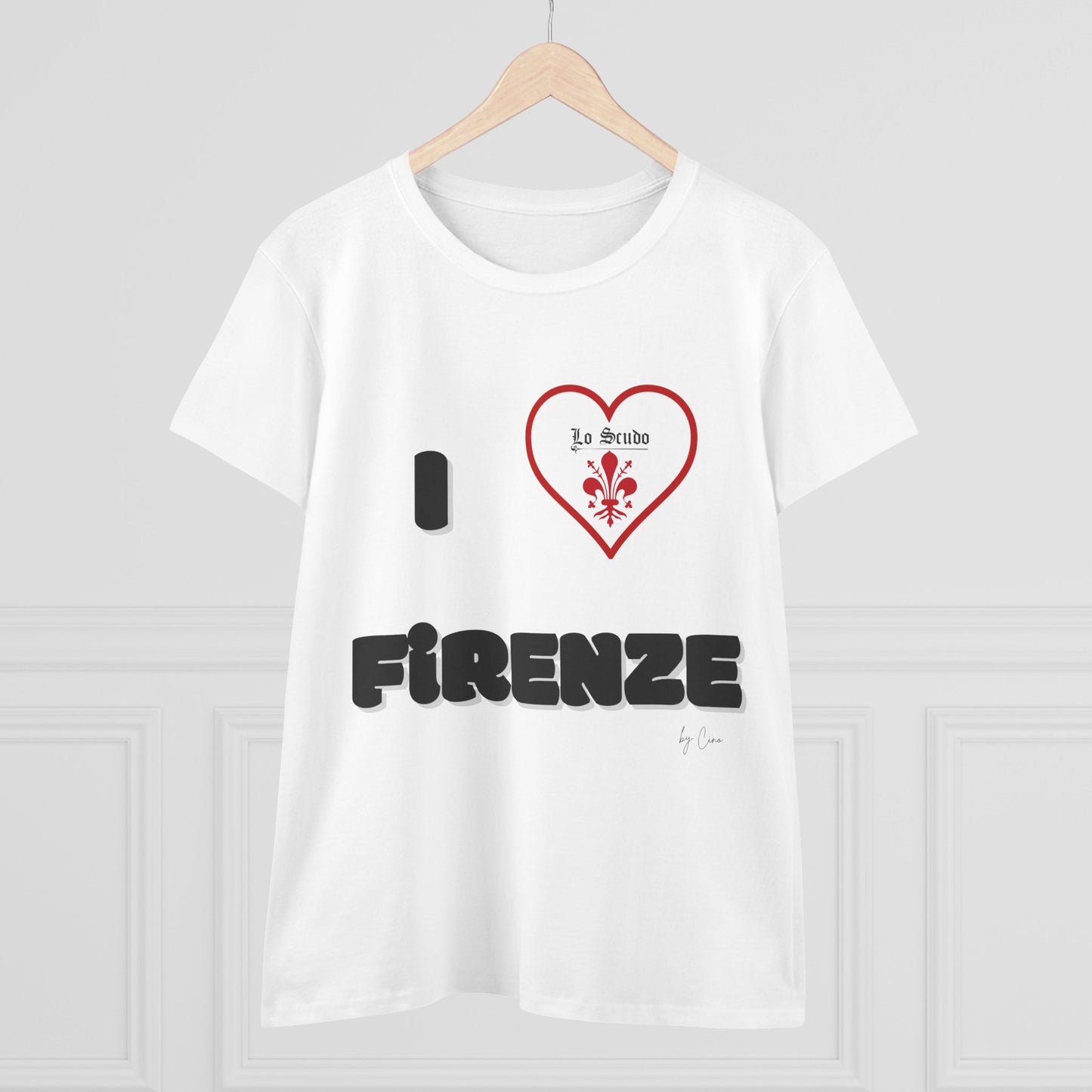 I LOVE FIRENZE Lo Scudo Woman's T-shirt by Cino  USA SHIPPING