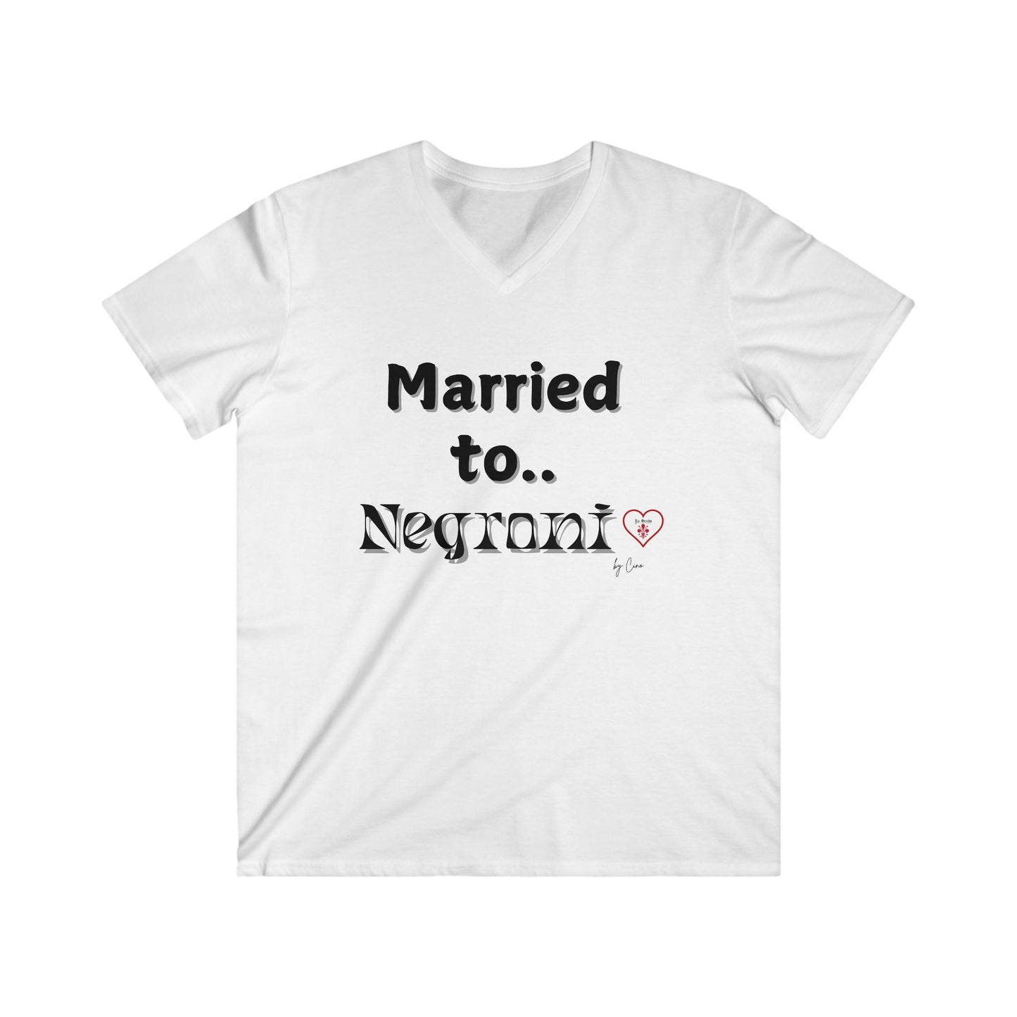 Married to Negroni Men's Fitted V-Neck Lo Scudo T-Shirt by Cino EU SHIPPING