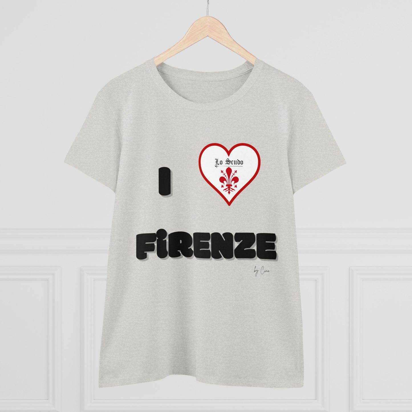 I LOVE FIRENZE Lo Scudo Woman's T-shirt by Cino  USA SHIPPING