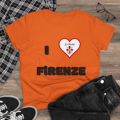 I LOVE FIRENZE Lo Scudo Woman's T-shirt by Cino  USA SHIPPING