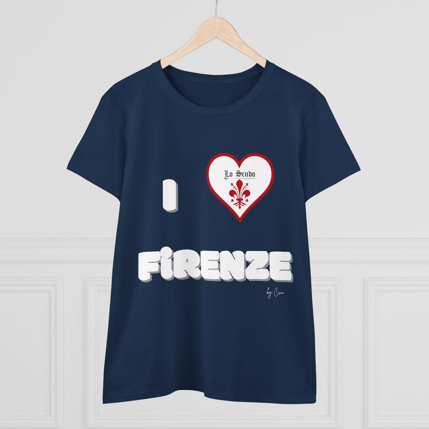I LOVE FIRENZE Lo Scudo Woman's T-shirt by Cino  USA SHIPPING