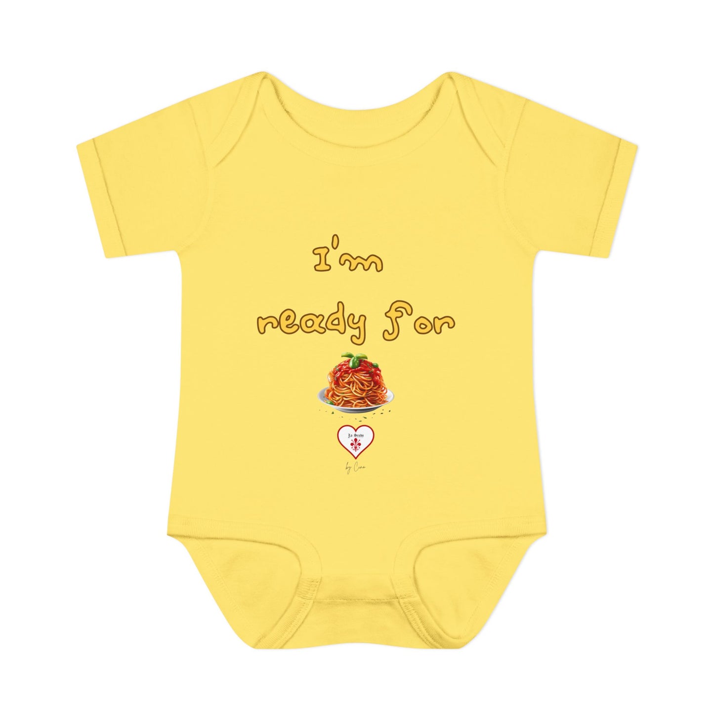 Cute  ''I’m Ready For Pasta" Baby Lo Scudo Bodysuit by Cino | 3-24 Months USA SHIPPING