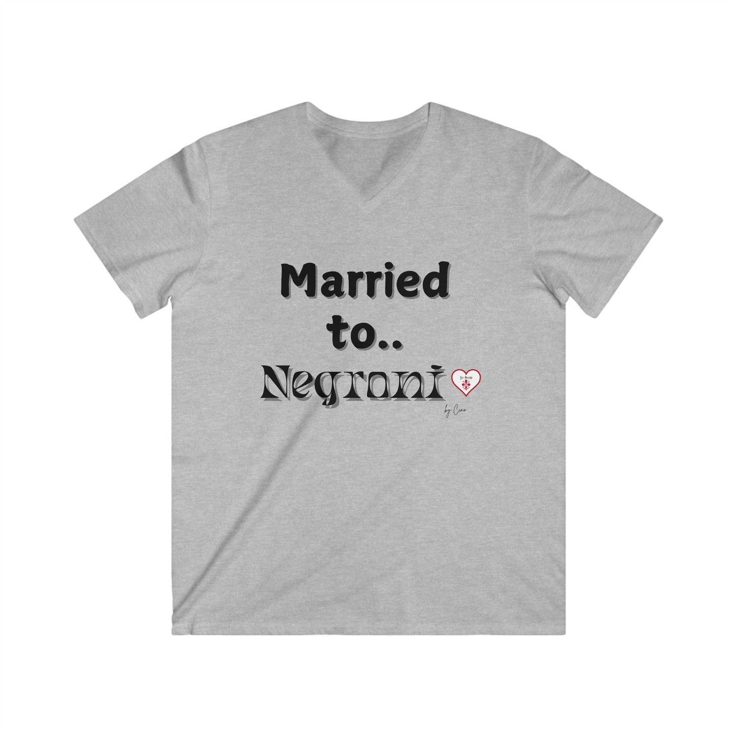 Married to Negroni Men's Fitted V-Neck Lo Scudo T-Shirt by Cino EU SHIPPING