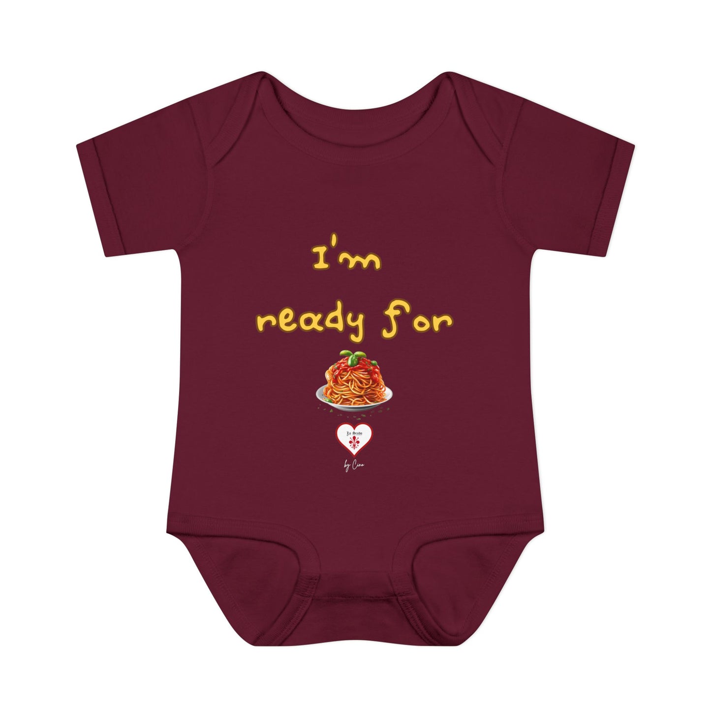 Cute  ''I’m Ready For Pasta" Baby Lo Scudo Bodysuit by Cino | 3-24 Months USA SHIPPING