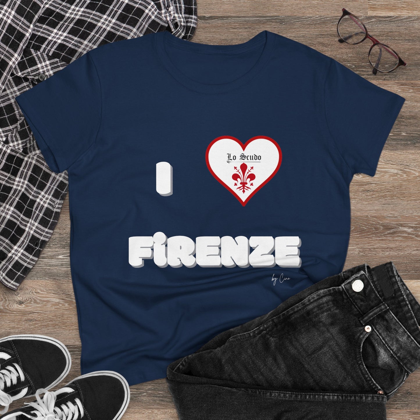 I LOVE FIRENZE Lo Scudo Woman's T-shirt by Cino  USA SHIPPING