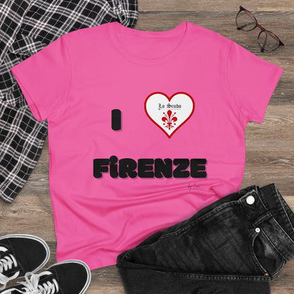 I LOVE FIRENZE Lo Scudo Woman's T-shirt by Cino  USA SHIPPING