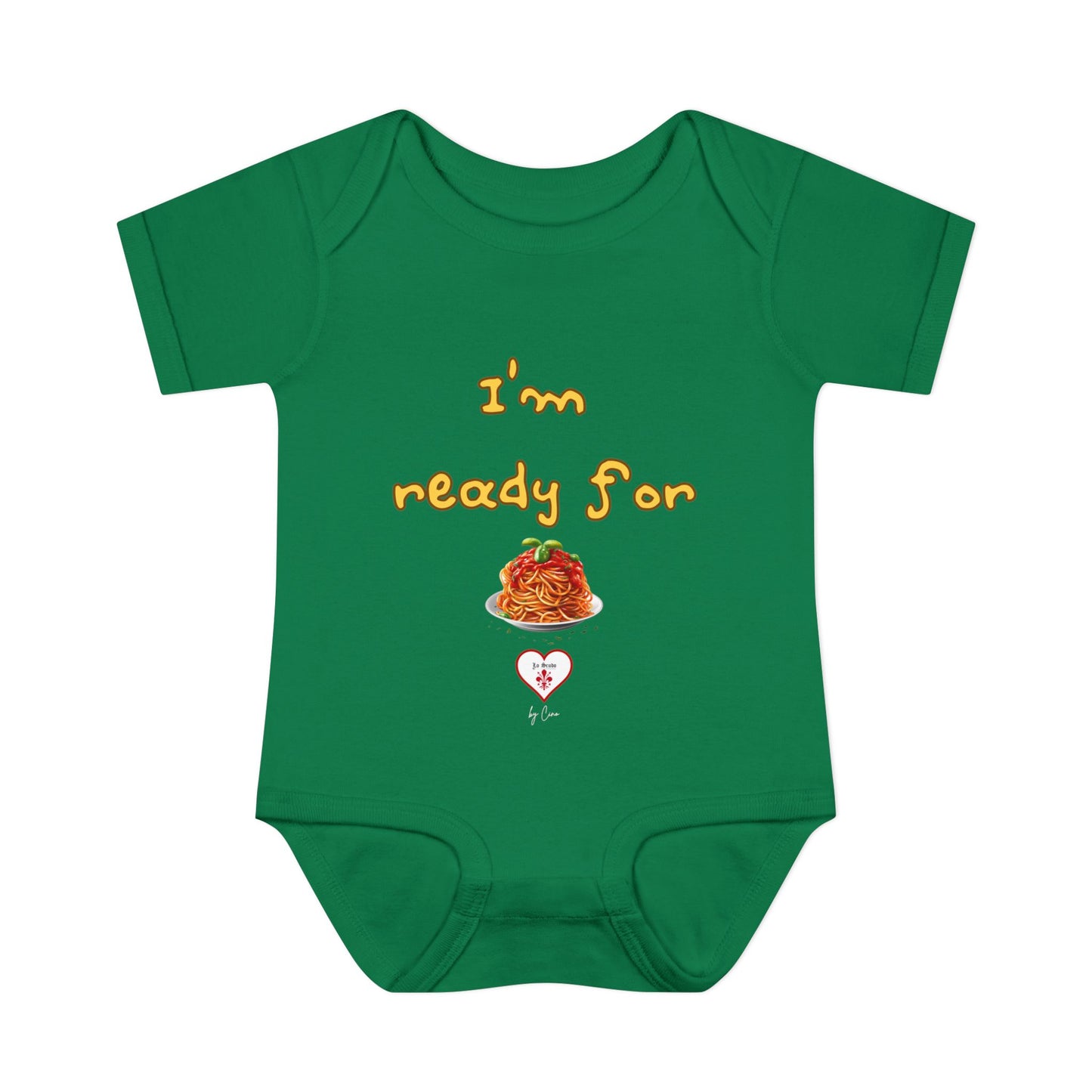 Cute  ''I’m Ready For Pasta" Baby Lo Scudo Bodysuit by Cino | 3-24 Months USA SHIPPING