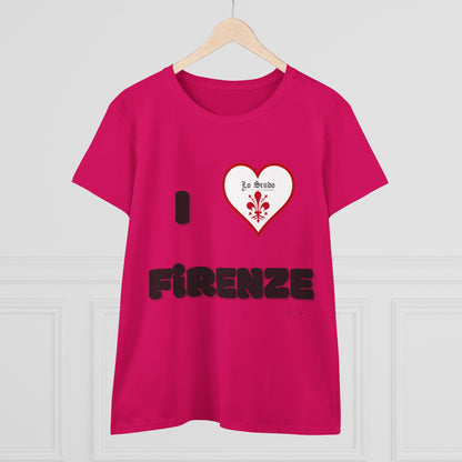 I LOVE FIRENZE Lo Scudo Woman's T-shirt by Cino  USA SHIPPING