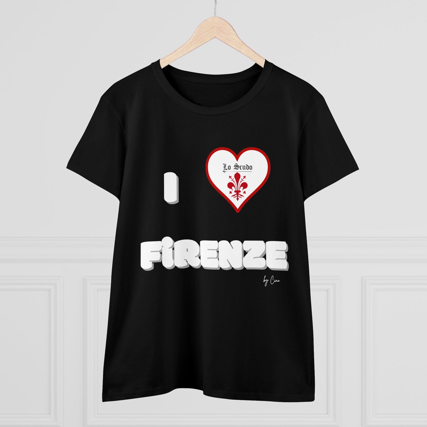 I LOVE FIRENZE Lo Scudo Woman's T-shirt by Cino  USA SHIPPING