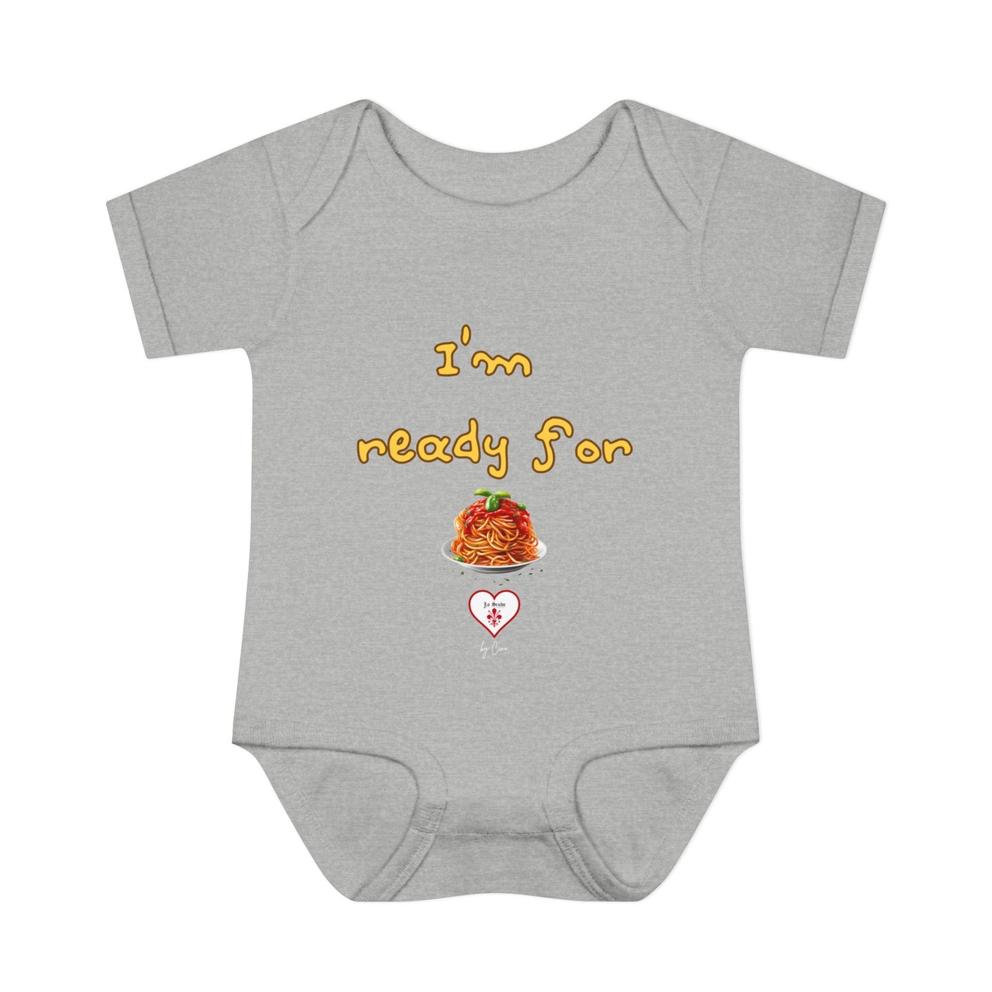 Cute  ''I’m Ready For Pasta" Baby Lo Scudo Bodysuit by Cino | 3-24 Months USA SHIPPING