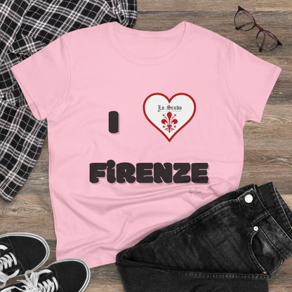 I LOVE FIRENZE Lo Scudo Woman's T-shirt by Cino  USA SHIPPING