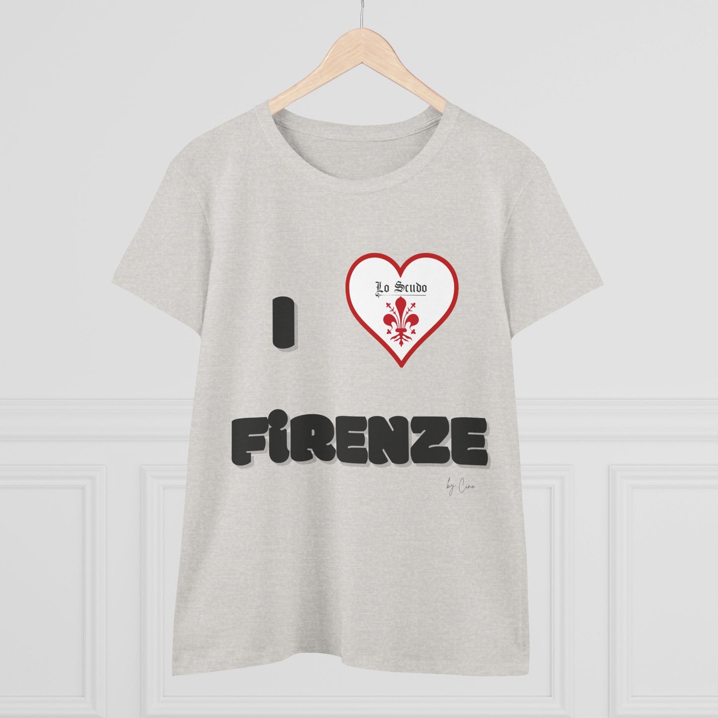 I LOVE FIRENZE Lo Scudo Woman's T-shirt by Cino  USA SHIPPING