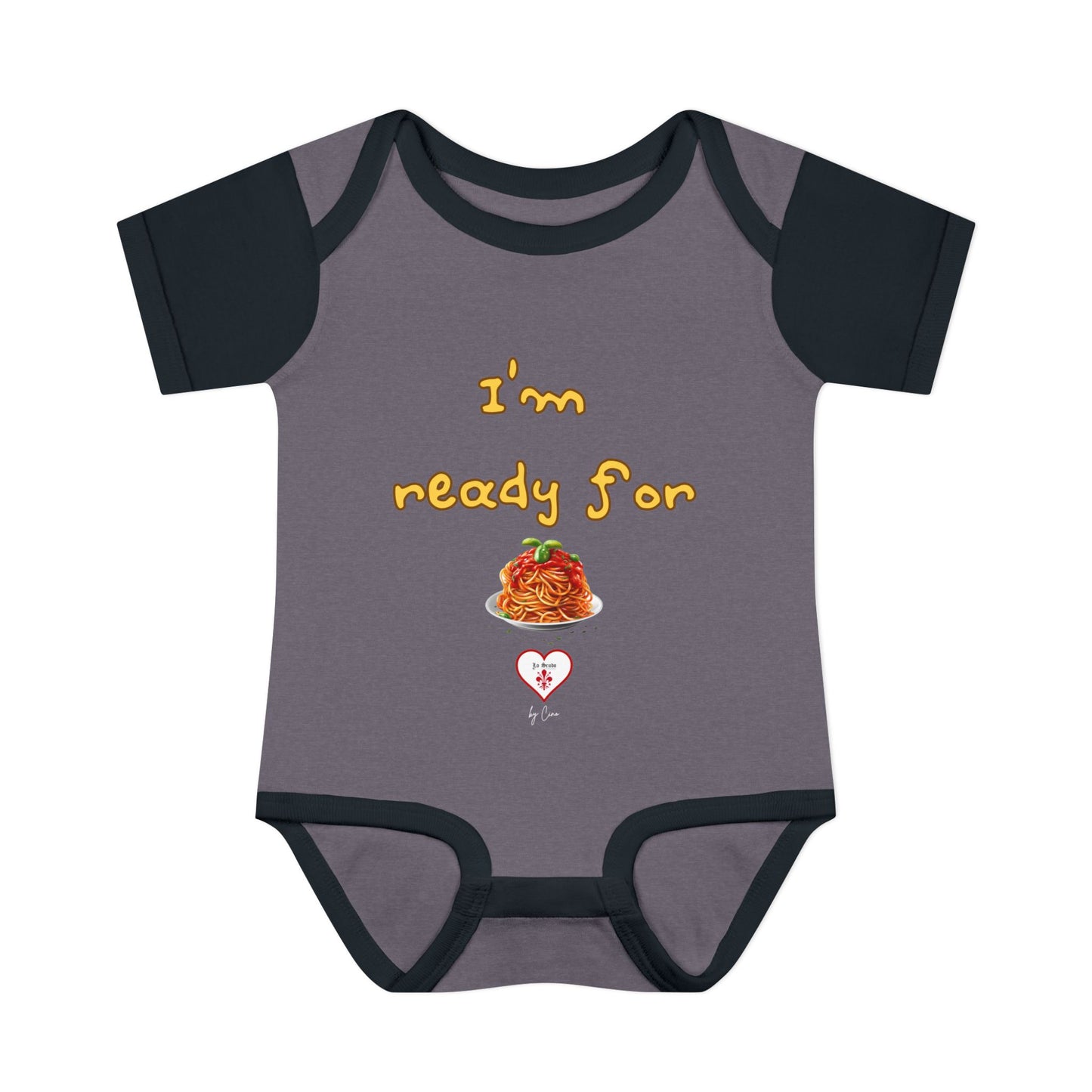 Cute  ''I’m Ready For Pasta" Baby Lo Scudo Bodysuit by Cino | 3-24 Months USA SHIPPING