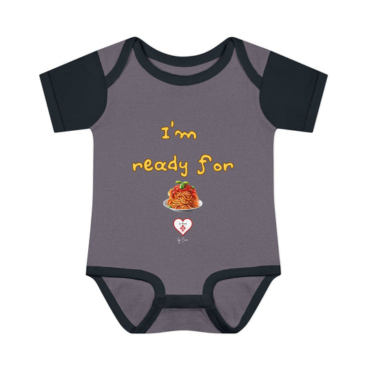 Cute  ''I’m Ready For Pasta" Baby Lo Scudo Bodysuit by Cino | 3-24 Months USA SHIPPING