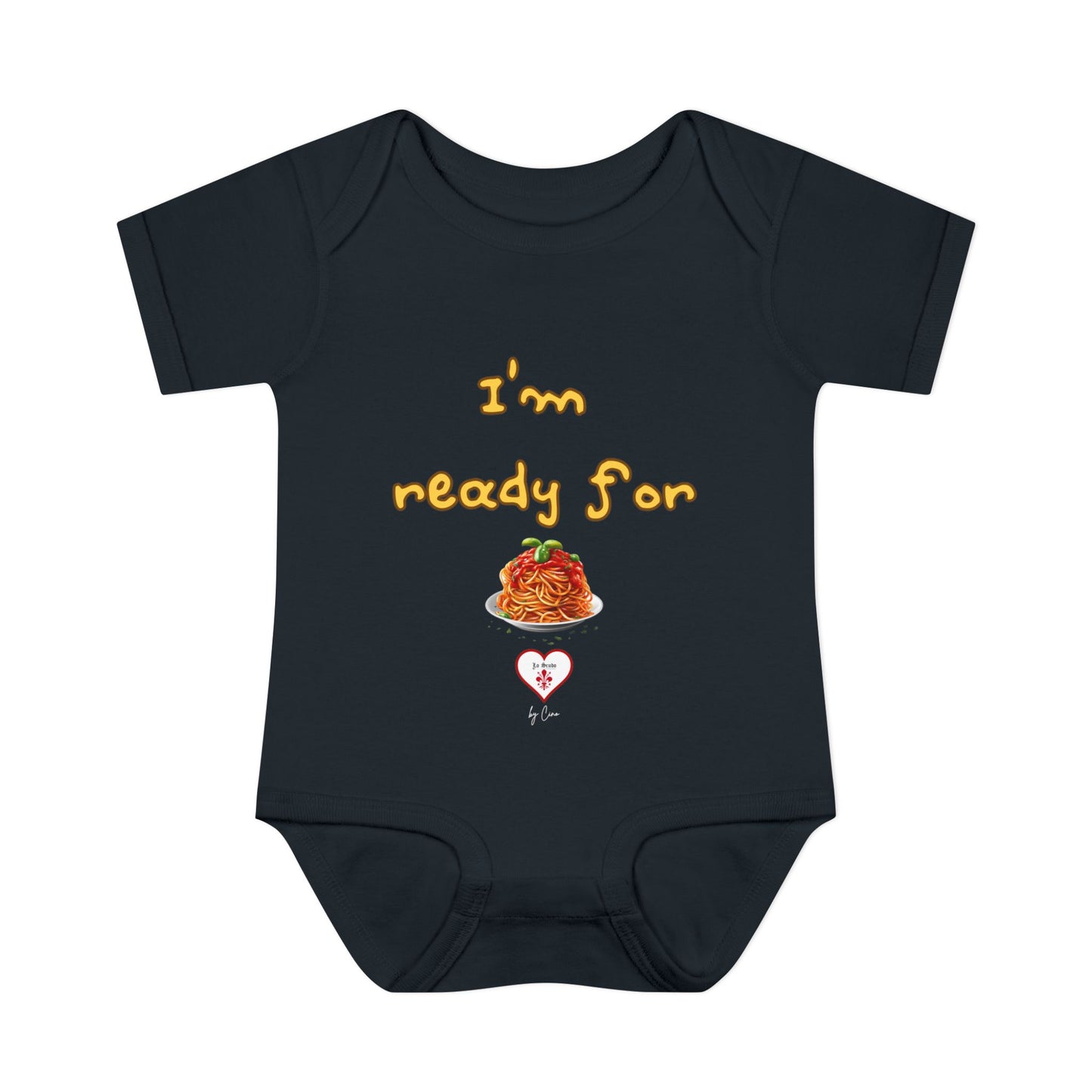 Cute  ''I’m Ready For Pasta" Baby Lo Scudo Bodysuit by Cino | 3-24 Months USA SHIPPING