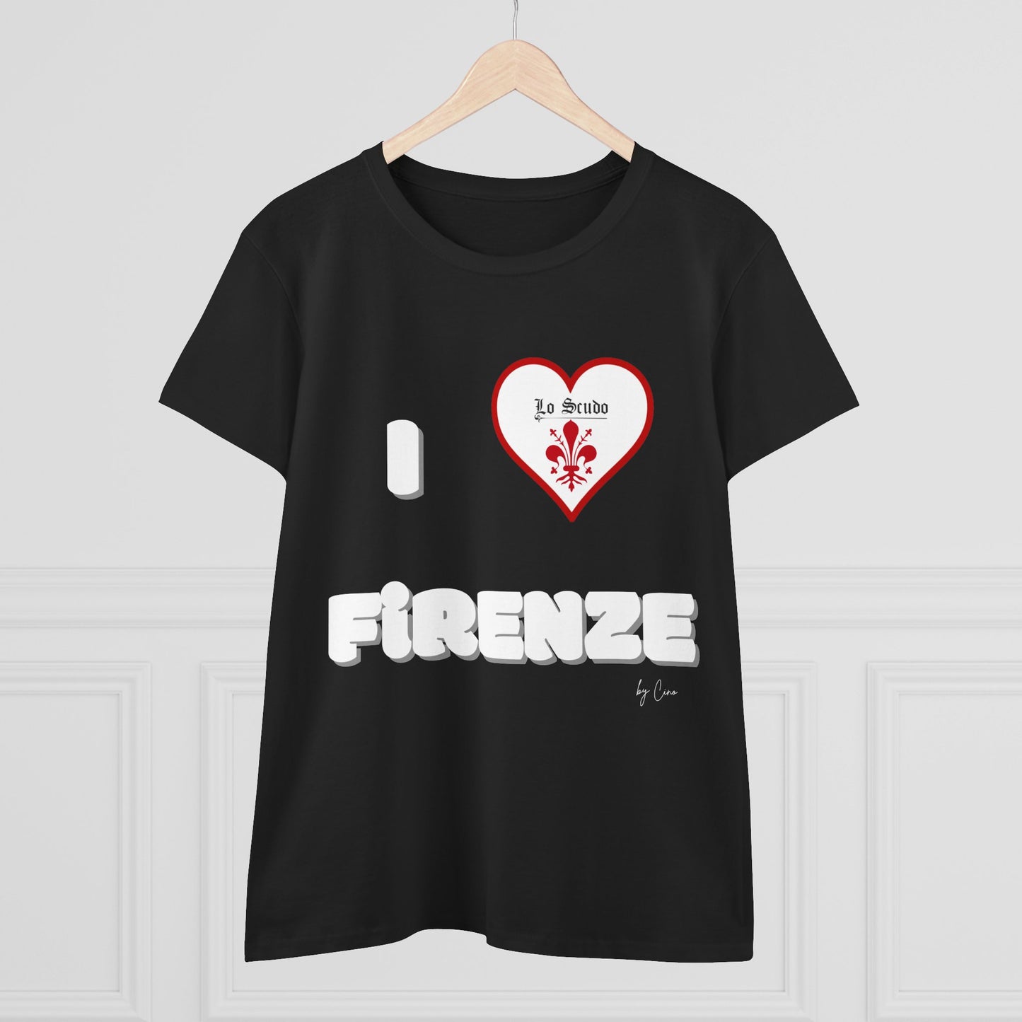 I LOVE FIRENZE Lo Scudo Woman's T-shirt by Cino  USA SHIPPING