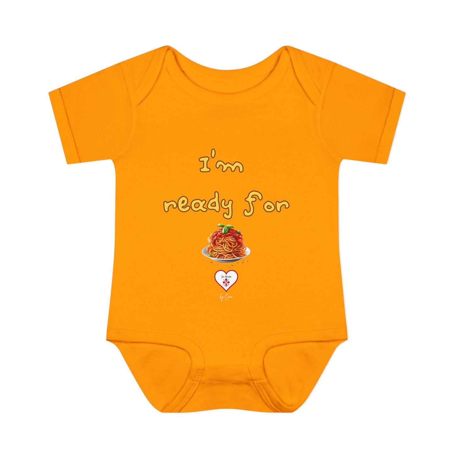 Cute  ''I’m Ready For Pasta" Baby Lo Scudo Bodysuit by Cino | 3-24 Months USA SHIPPING