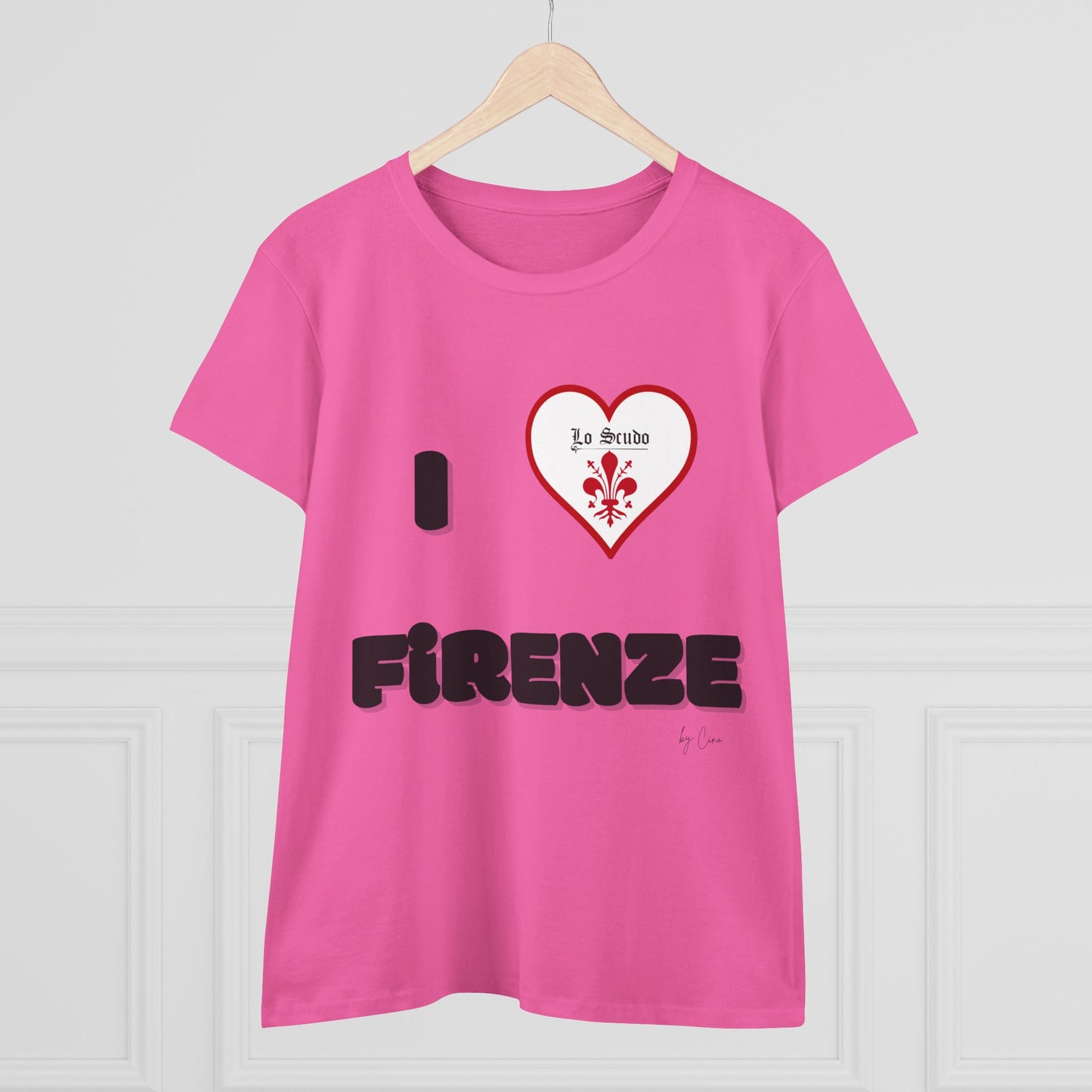I LOVE FIRENZE Lo Scudo Woman's T-shirt by Cino  USA SHIPPING